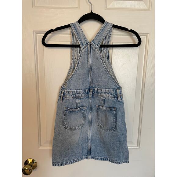 Old Navy Girls Medium Overall Denim Dress Adjustable Straps Light Wash Pockets - Picture 2 of 13